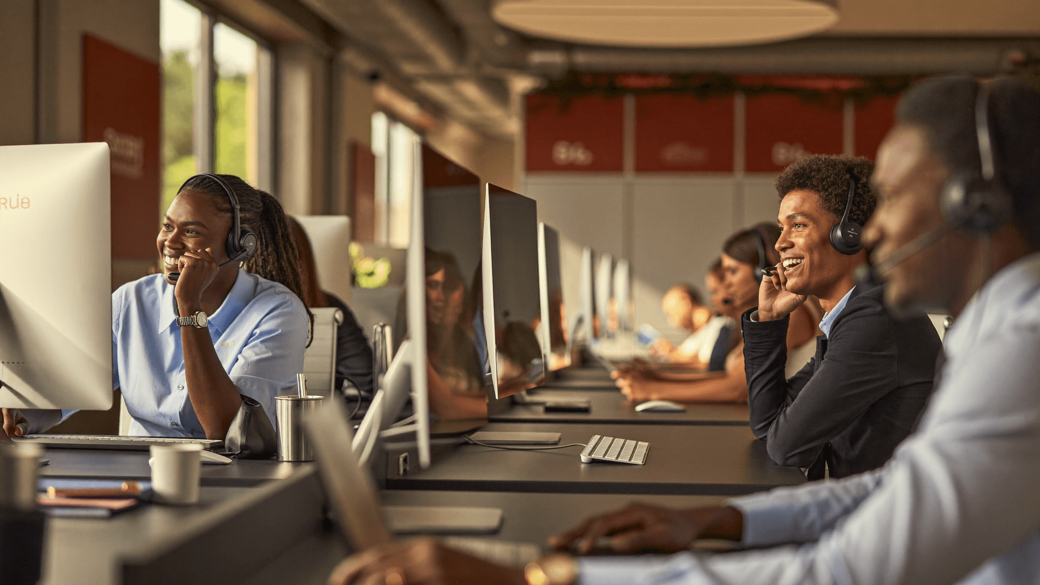A contact-centre team at work